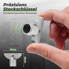 Litorange 304 Stainless Steel Tap Key for Exterior Wall Valve, Precision Socket Wrench for Angle Valve, Tap Replacement Parts