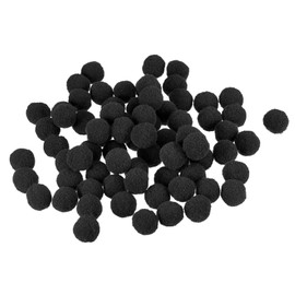 sourcing map Pack of 100 Pom Felt Balls Felt Fabric 1.5 cm 15 mm Black for DIY Projects