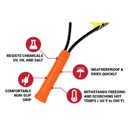 Silicone Rubber Grip Wrap for Tool Handles, Fitness and Sporting Equipment - Orange 1.7mm x 60in