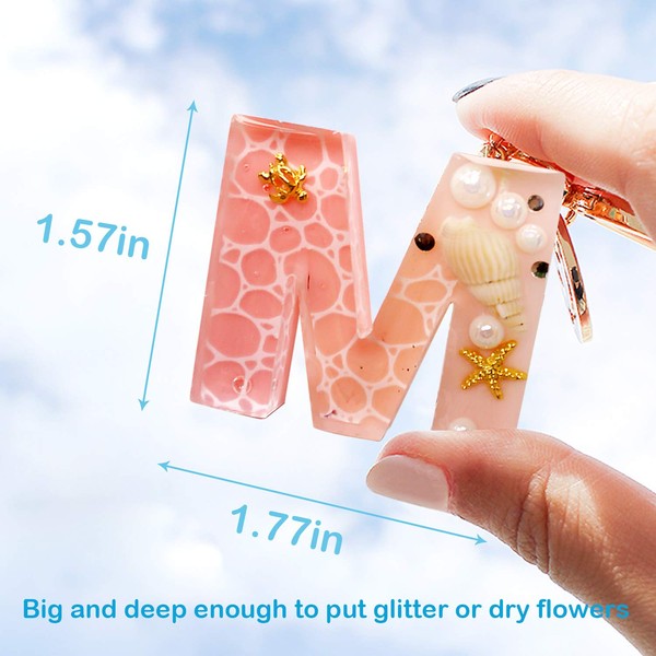 Mocoosy Mocoosy 134Pcs Alphabet Keychain Resin Molds Kit, Reversed Letter