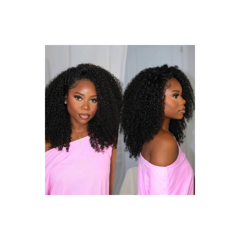 Peluca de media longitud rizada Kinky Curly con densidad del