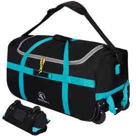 REDCAMP Rolling Duffle Bag with Wheels, 85L Luggage Foldable Duffle Bags with Rollers 26 inch, Black
