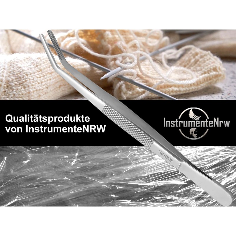 Curved Tweezers - 15.5 cm - with Inner Teeth -