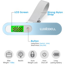 Digital Luggage Scale Gift for Traveler Suitcase Handheld Weight Scale 110lbs