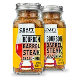 Craft Spice Blends Bourbon Barrel Steak Seasoning 5 Ounce (Pack of 2) - Smoking and Grilling Meat - Steaks, Brisket, Burgers, Chicken, Pork - Dry BBQ Seasonings and Spices