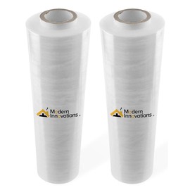 Modern Innovations 15 Inch Clear Stretch Wrap Replacement Roll (2 Refill Rolls-2000 Feet) No Handle, Shrink Wrap for Moving, Packing Supplies for Wrapping Furniture, Plastic Pallet Cling
