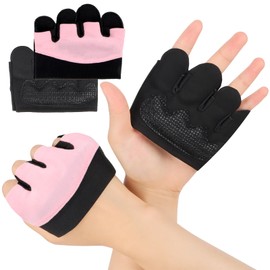 Fitness Gloves Gym Gloves Training Gloves with Non-Slip Pads, Half Gloves Weightlifting Sports Gloves for Men Women (Black)