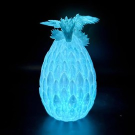 3D Printed Dragon Egg with Dragon, Crystal Dragon in the Egg Dragon Figures, 3D Printed Dragon with Wings, Realistic Mysterious Dragon Toy, Emotional Joints Dragon with Egg (Luminous)