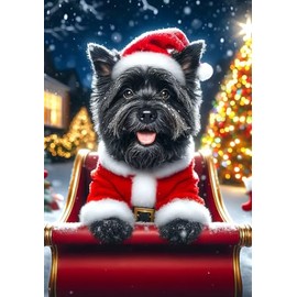 Cairn Terrier Black - Best of Breed DCR Christmas Garden Flag 12" x 17"