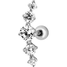 Forbidden Body Jewelry Women's - Not Applicable Stainless Steel Round Zirconia, NA, Cubic Zirconia