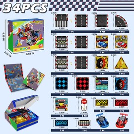 Magnetic Tiles Road Set | Magnet Tiles Race Track, Magnetic Car Racing Tile for Kids Ages 4-8 5-7, Toddler Magnet Building Toys STEM Learning Sensory Birthday Gifts for 3+ Years Old Boys Girls