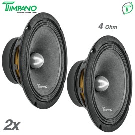 Timpano 2x Timpano TPT-MR8-4 Bullet Pro Audio Midrange Car Speakers 4 Ohm 1200 Watts