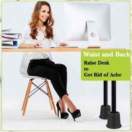 Yookwutar 6 Pack Furniture Risers 4 Inch, Bed Risers Heavy Duty for Table Desk Couch Chair Sofa Cabinet Bed Frame Dorm, Round Table Leg Risers Lift Height 4", Black