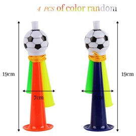 FainFun 4 Piece Fan Bun Football Trunks, Football Trunks, Football Stadium, Vuvuzela Loud, for Children, Football Fans, for Football Theme Party, World Cup