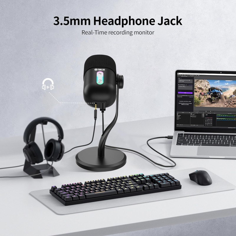 TOALLIN CM60 - USB Condenser Microphone for Recording, Streaming, Podcasting,