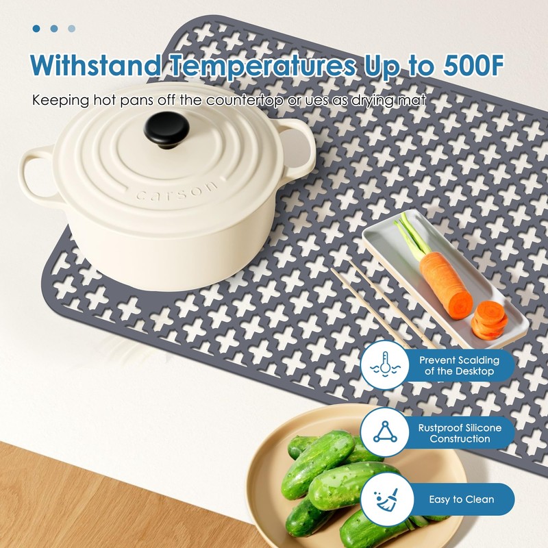 Flytime Silicone Sink Protectors for Kitchen Sink with Right Side