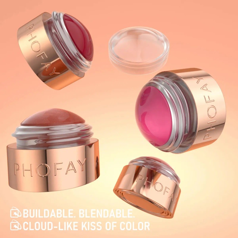 Phofay Rubor Sombra Labial 2in1 8tono Duración12h Maquillaje