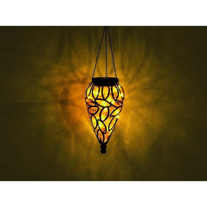 LED Solar Pendant Light Clear Total Height with Chain 50