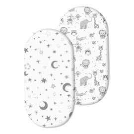 JMITHA Baby Mattress Protector, Fitted Sheets, Set of 2 Fitted Sheets for Prams, Cot and Bassinet, 100% Cotton Mattress Protector, Fitted Sheets (Set of 8)