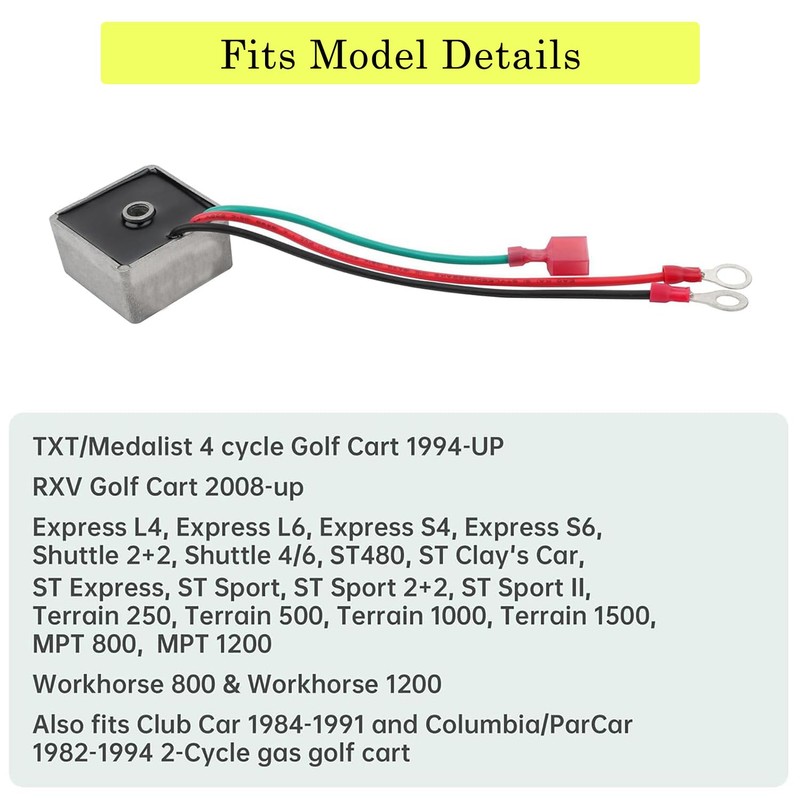 Upgraded Golf Cart Voltage Regulator Rectifier for EZGO 1994-up Gas