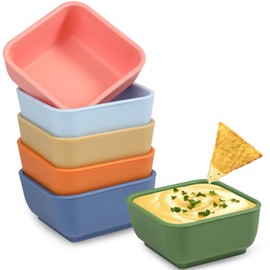 Webake Silicone Dipping Bowls, 3oz Small Pinch Bowls for Cooking Prep, Sauce, Condiment Server, BPA Free Set of 6
