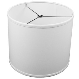 FenchelShades.com 12" Top Diameter x 12" Bottom Diameter 10" Height Fabric Drum Lampshade Spider Attachment (Linen White)