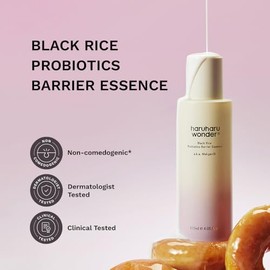 haruharu Wonder Black Rice Probiotics Barrier Essence, 4.05 fl.oz, Skin Flooding & Layering, Strengthens Skin Barrier, Moisturizes, Glowy Radiant Skin