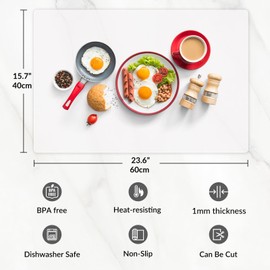 Countertop Protector, Silicone Mats for Counter, Nonskid Heat Resistant Desk Saver Pad, Stain Resistant Silicone Craft Mat,Non slip Coffee Mat, Multipurpose and Thick