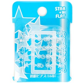 Hero Clear Earrings Star & Flat 16 Pcs Set of 2 P452