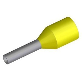 Toyo Giken TA6-12YE-100P Ferrule with Insulated Sleeve Crimp Terminal 0.2 in (6 mm) 2 Conductive Part 0.5 in (12 mm) Yellow, 100 Pieces per Bag