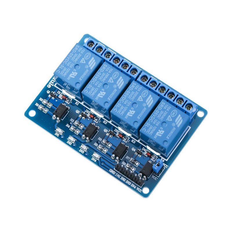 ELEGOO 4 Channel DC 5V Relay Module with Optocoupler Compatible