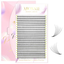 ABONNIE Premade Fans Eyelash Extensions, 400 Fans 6D 8-15mm Mix Promades Eyelash Fans,0.05 Thickness C Curl Premade Lash Fans, Handmade Premade Fans Volume Lash Extensions(Pointy Base 6D 0.05-C 8-15)