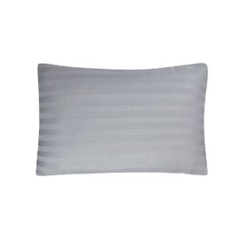 Sleepdown Hotel Quality Housewife Pillowcases 100% Cotton Satin Stripe 2 Pack Luxury Pillow Covers Super Soft - Grey - (48cm x 74cm),5056557514076,Grey Pillowcases,Housewife Pillowcases 48cm x 74cm