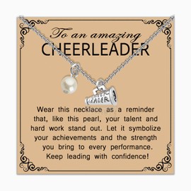 MAOFAED Cheerleader Inspirational Gift, Cheerleading Necklace for Women, Cheer Accessories, Dancer Gift(amazingCheerleaderCA0