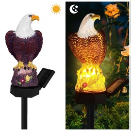 Eagle - Luces solares de jardín, estatua de águila, decoración de águila, luz solar para jardín, decoración al aire última intervensión, luces LED de camino de águila, luces solares de animales,
