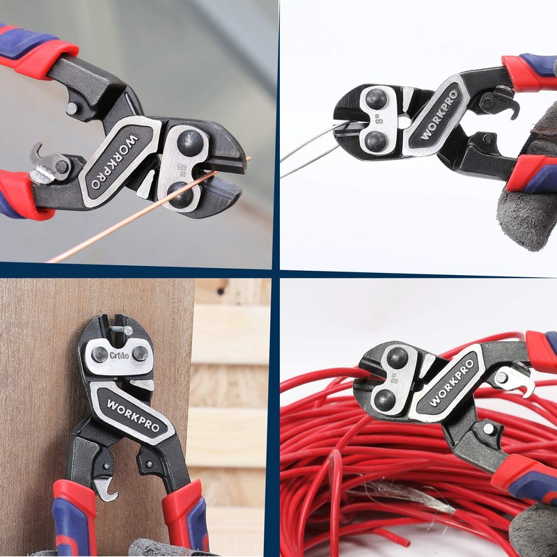 WORKPRO 8" Mini Bolt Cutter, Heavy Duty Wire Cutters with