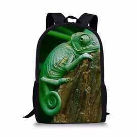 Dellukee School Book Bags For Teens Durable Backpack Kids Shoulder Daypack Lizard Print