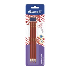 Pelikan Lápices Checadores con 3 Piezas en Color Rojo Carmín Ideal para Trabajos Escolares o de Oficina