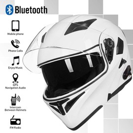 ILM Bluetooth Motorcycle Helmet Modular Flip up Full Face Dual Visor Mp3 Intercom FM Radio DOT Approved