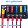 12V Fuse Block, Blade Fuse Box Holder with LED Indicator