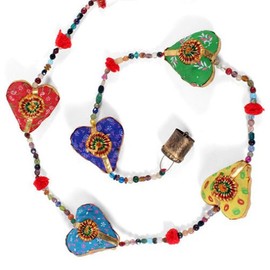 Fabric Heart Dangley Fair Trade Colourful Tota Hand Made Mobile