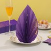 100 Pcs Purple Dinner Napkins Disposable Gold Dot Purple Paper