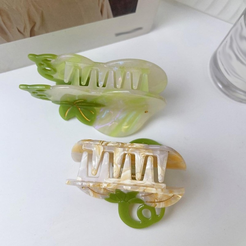 Pumpkin Hair Clips,Cellulose Acetate Hair Clips,Small Claw Clips for Girl,Hair