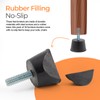 Adjustable 1/4" Rubber Threaded Furniture Levelers - 16 Pack |