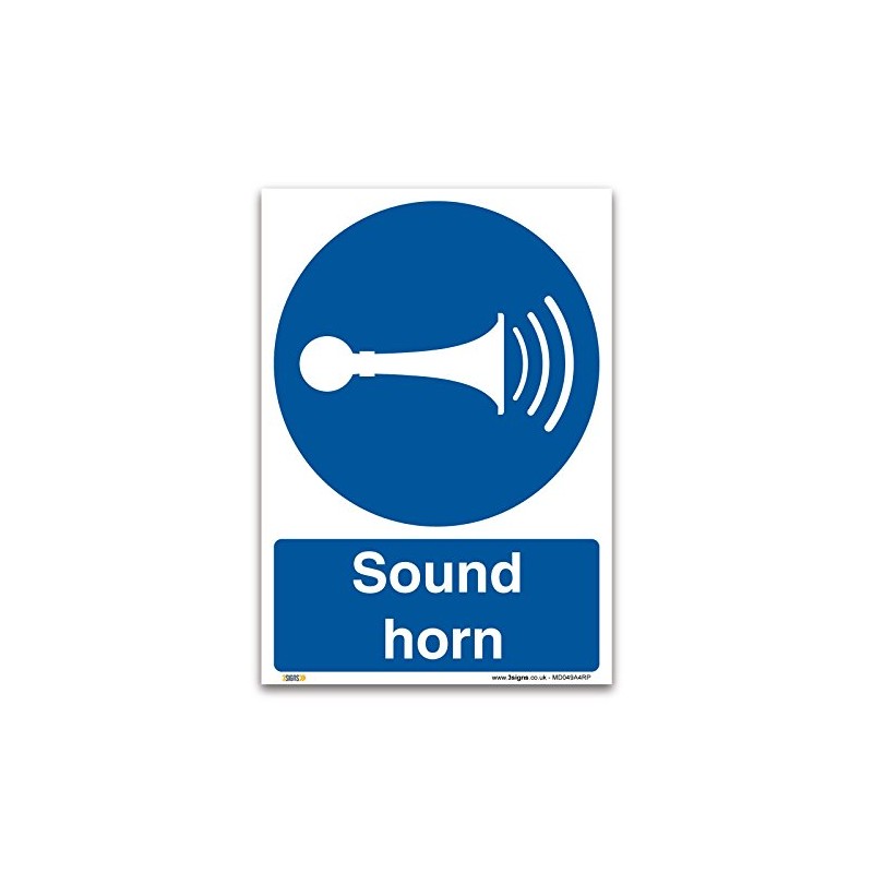 Sound horn Sign - A4 1mm Rigid Plastic - Mandatory