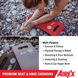 AIREX Premium Seat and Knee Cushion Versatile Comfortable Knee or Seat Pad for Yoga Pilates Exercising Gardening Seating Work and More 16" x 7.5" Green