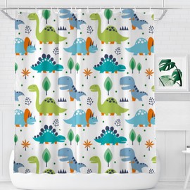 Abaysto Dinosaur Shower Curtain, Waterproof Shower Curtains for Bathroom 12 Hooks Included, Washable Durable Polyester Fabric Bathroom Curtain Decoration 180x180cm