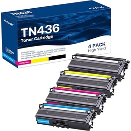 Compatible Toner Cartridge Replacement for Brother TN436 TN 436 TN436BK TN433 TN431for Brother HL-L8360CDW HL-L8260CDW MFC-L8900CDW MFC-L8690CDW Printer (Cyan, Yellow, Magenta, Black, 4 Pack)