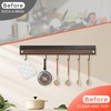 CAUSXIAOFA Hanging Pot Rack, Aluminum Walnut Wood, No Drill |