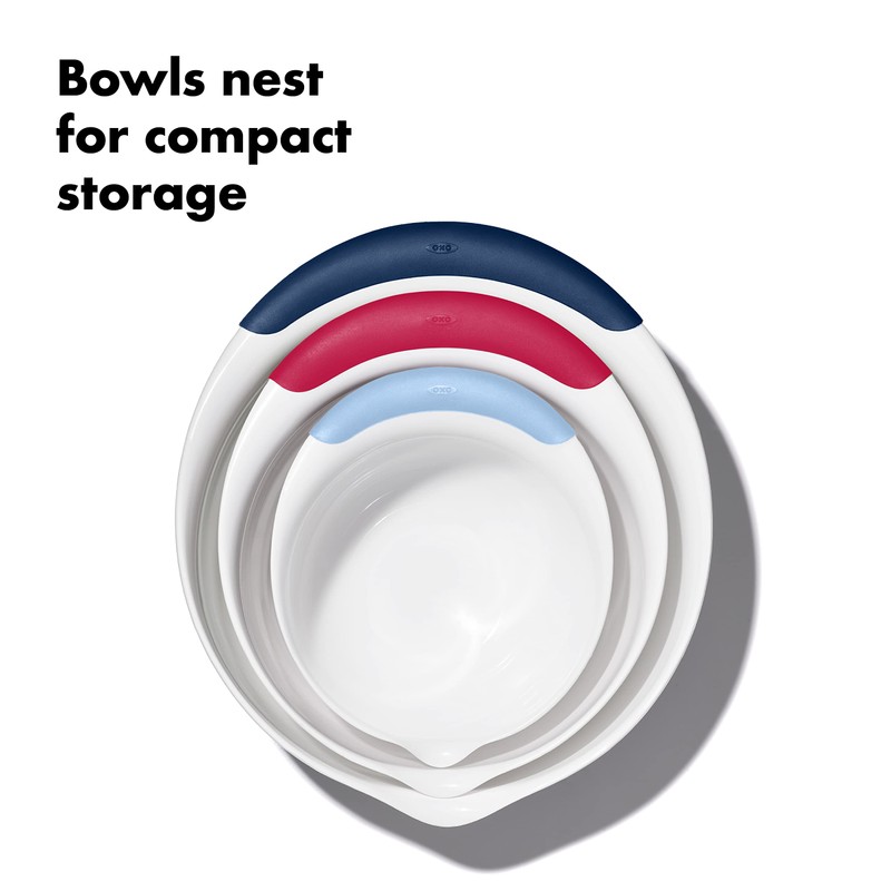 OXO,plastic Good Grips 3-Piece Mixing Bowl Set – Blueberry, Jam